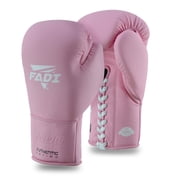 Fadi Sports A2 Lace-Up Boxing Gloves, for Training & Sparring, Matte Cowhide Leather, Pink - 12 oz