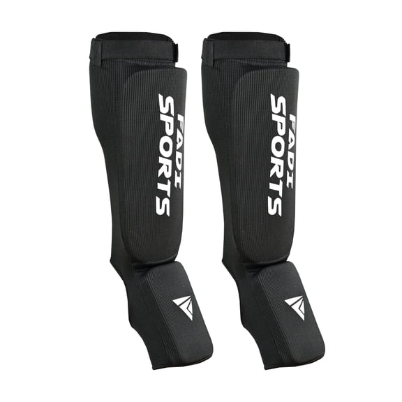 Fadi Sports Black Shin in Step in Elastic Polycotton - Boxing & Mma Training - Unisex Child XS