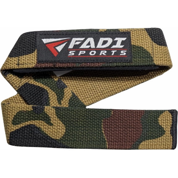 Fadi Sports Camo Weight Lifting Straps – 60CM heavy-duty grip with 5MM neoprene wrist support. Anti-slip & built for serious lifting.