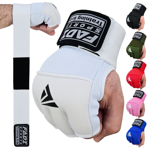 Fadi Sports Elastic Quick Gel Hand Wraps, Inner Boxing Gloves for Training, Breathable Stretch Fabric, White, XL