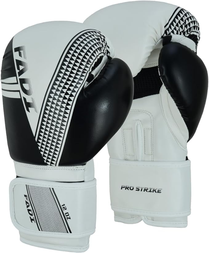 Boxing Gloves Premium Unisex Gloves for Combat Sports by Fadi Sports - White 12 Oz