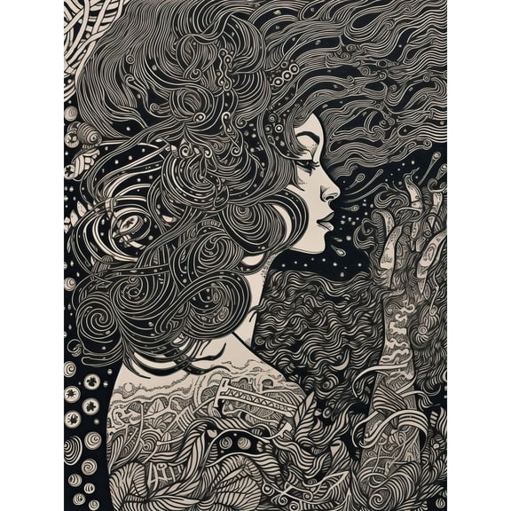 Fading Away Concept Art Modern Boho Illustration Extra Large XL Wall Art Poster Print