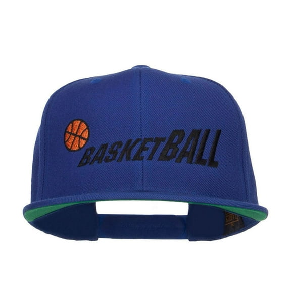 Fading Basketball Embroidered Snapback Cap - Royal OSFM