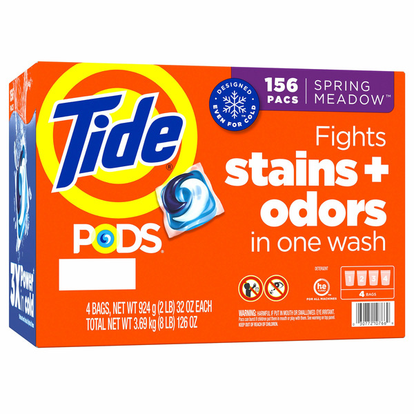Tide Pods HE Laundry Detergent Pods, Spring Meadow, 156count