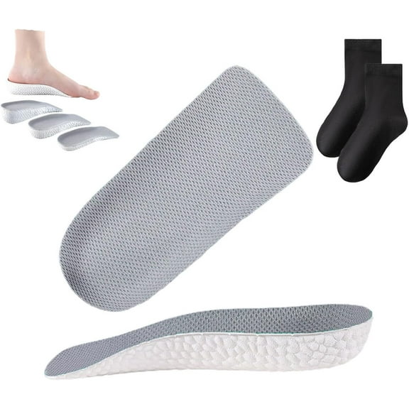 Faditi Orthopedic Highpads 3.0, Faditi Highpads for Men, Orthopedic High Pads for Men, Height Increase Insoles for Men, Orthopedic Heel Pads (Gray, 3.5cm)
