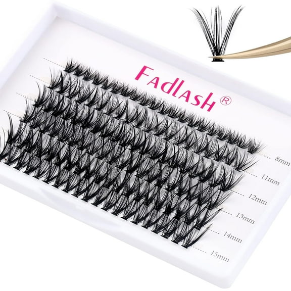 Fadlash Cluster Lashes DIY Eyelash Extension D Curl Individual Lashes Cluster 10D/20D/30D/40D