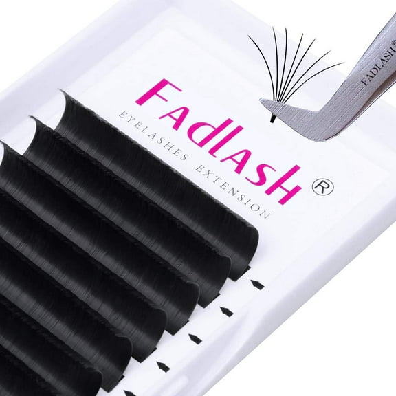 Fadlash Eyelash Extensions D Curl Easy Fan Lash Extensions 0.07 Mixed Tray 8-14mm Volume Lashes Extensions (0.07-D, Mix 8-14mm)
