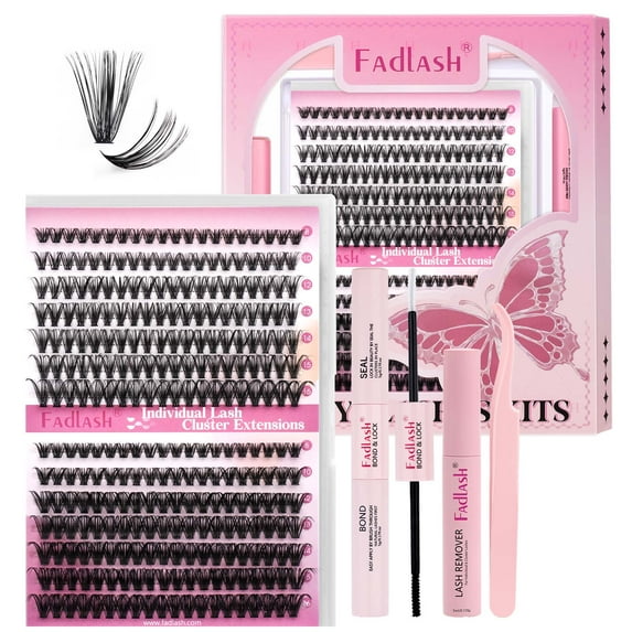 Fadlash Individual Cluster Lashes, Black, 30P+40P-07-C-816