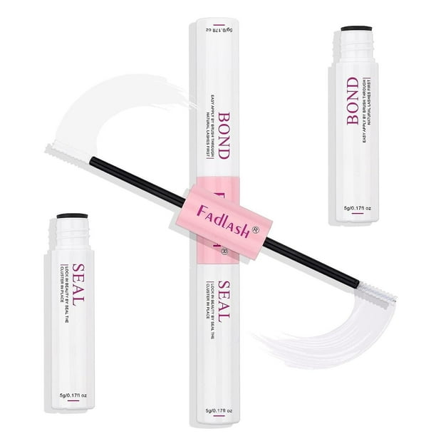 Fadlash Lash Bond and Seal 10ml Individual Lashes Glue and Seal Super Strong Waterproof(white+white)