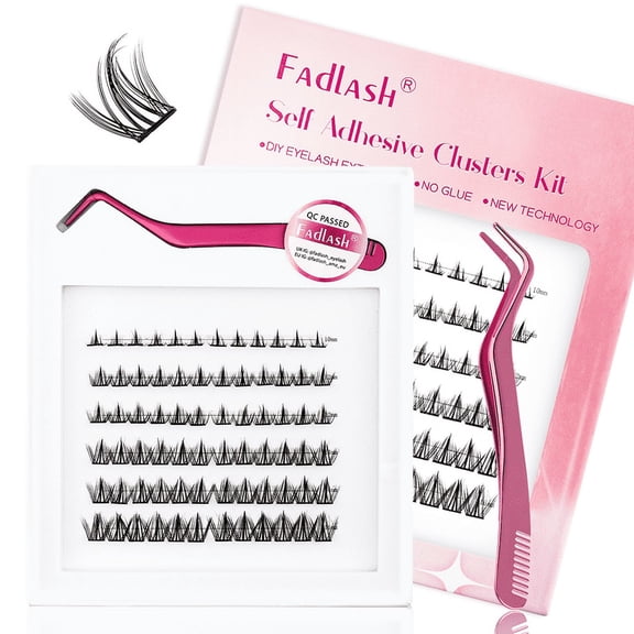 Fadlash Self Adhesive Lash Extension Kit Lash Clusters 10-16mm No Glue Needed