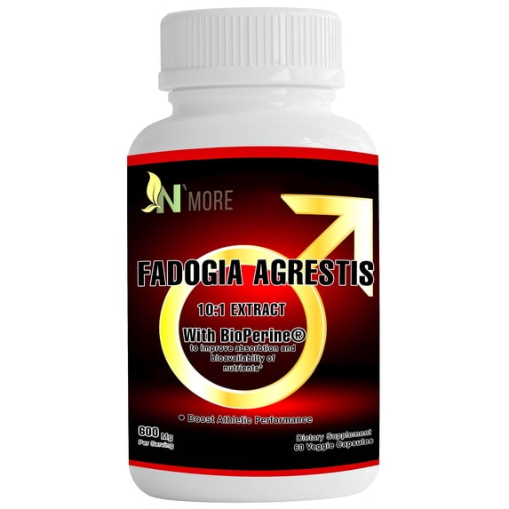 Fadogia Agrestis 600mg 10:1 Extract – 60 Stearate-Free Vegicaps