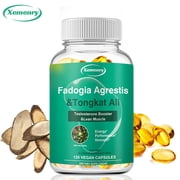 Fadogia Agrestis & Tongkat Ali Capsules - Strength, Drive, Athletic Performance & Muscle Mass - Gluten Free - 120 Count