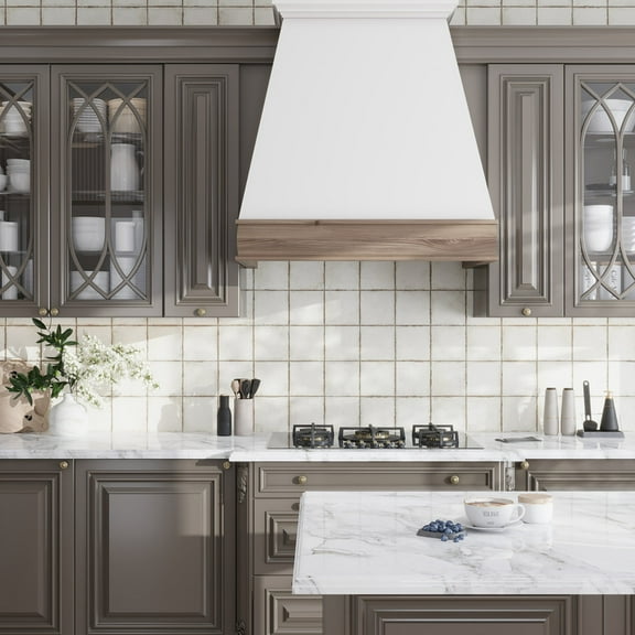 Faenza 8x8 Chalk White Porcelain Square Wall and Floor Tile (6.46 sq ft/case) - 15 Pack