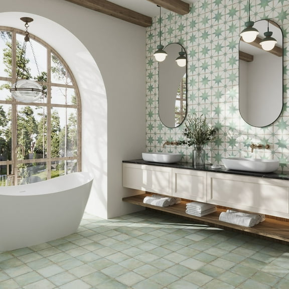 Faenza 8x8 Dusty Sage Green Porcelain Square Wall and Floor Tile (6.46 sq ft/case) - 15 Pack