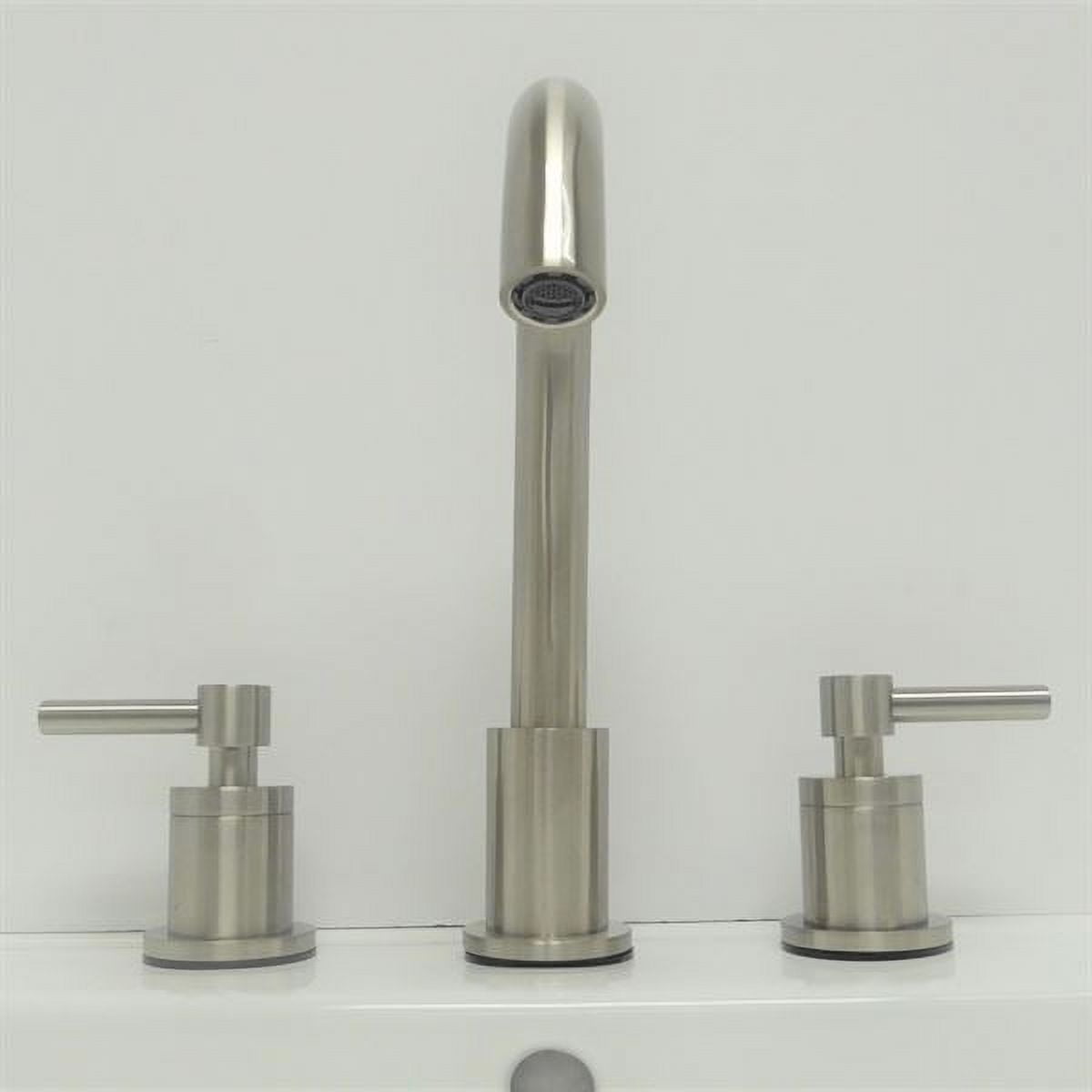 Brushed Nickel Double Handle Widespread Bathroom Faucet
