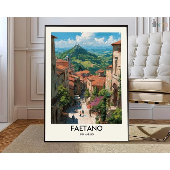 Faetano San Marino Village Poster, Unframed Paper Poster 8x10in