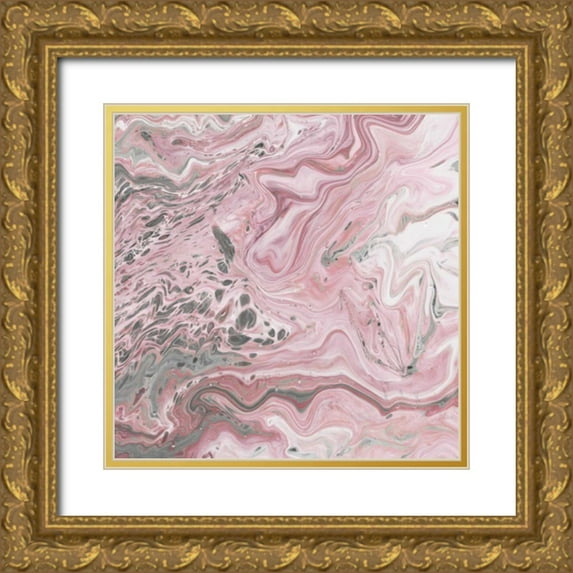 Fagalde, Jarman 12x12 Gold Ornate Wood Framed with Double Matting Museum Art Print Titled - Blush Minerals II
