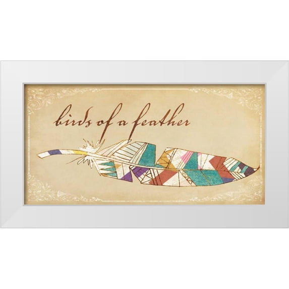 Fagalde, Jarman 18x11 White Modern Wood Framed Museum Art Print Titled - Birds of a Feather I
