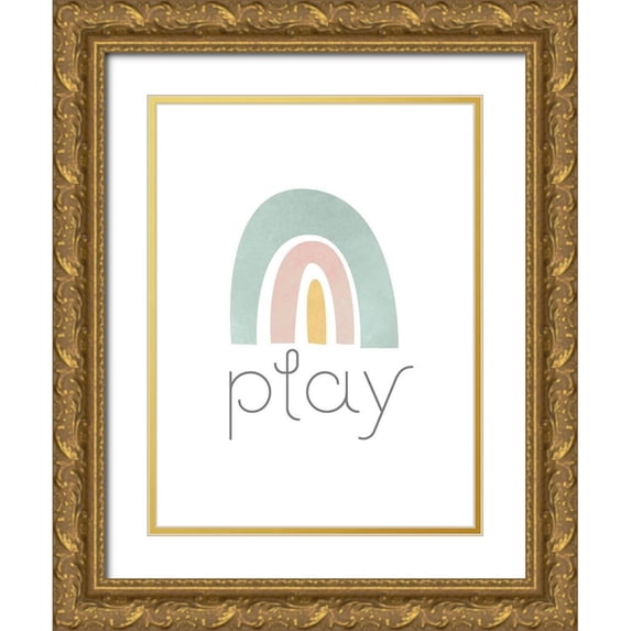 Fagalde, Jarman 25x32 Gold Ornate Wood Framed with Double Matting Museum Art Print Titled - Rainbow Play I