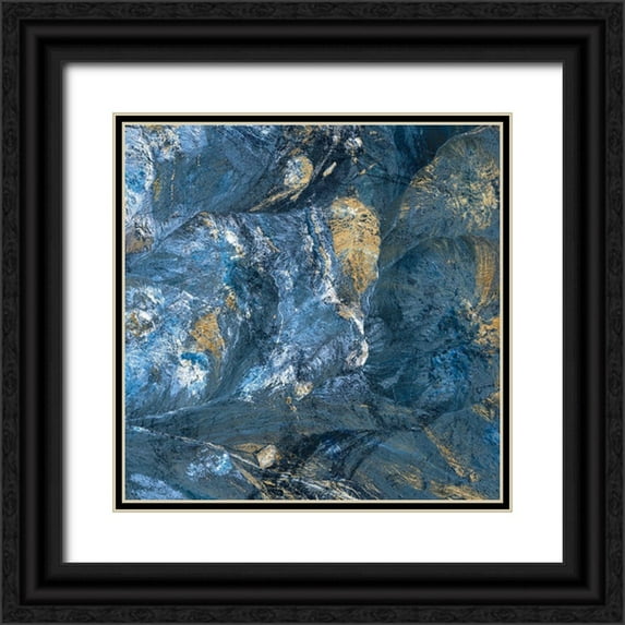 Fagalde, Jarman 26x26 Black Ornate Wood Framed with Double Matting Museum Art Print Titled - Gilded Indigo II
