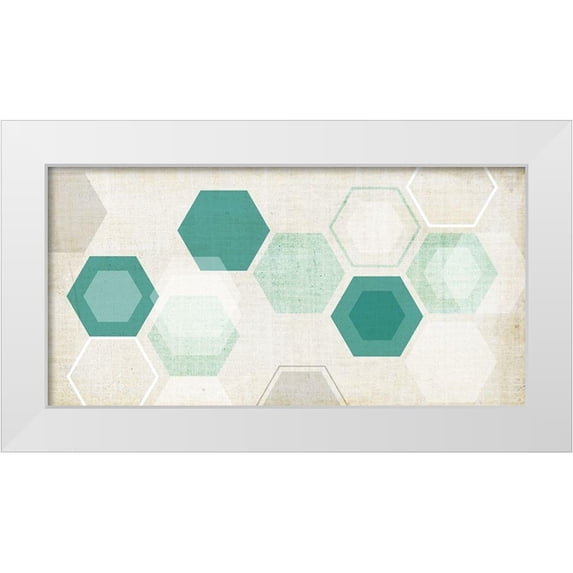 Fagalde, Jarman 32x18 White Modern Wood Framed Museum Art Print Titled - Hex Mobile II
