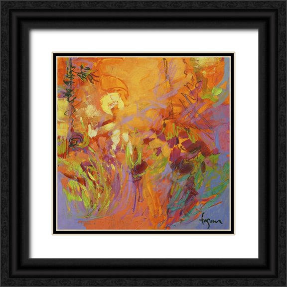 Fagan, Dorothy 12x12 Black Ornate Wood Framed with Double Matting Museum Art Print Titled - From My Garden Window IV