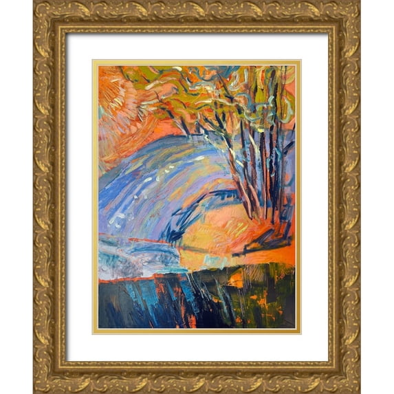 Fagan, Dorothy 15x18 Gold Ornate Wood Framed with Double Matting Museum Art Print Titled - Cadmium Winter Solstice III