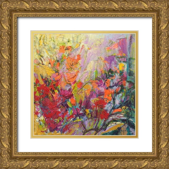 Fagan, Dorothy 20x20 Gold Ornate Wood Framed with Double Matting Museum Art Print Titled - Blooming Heart I