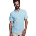 thumbnail image 1 of Faherty Men's Salt Wash Indigo Stripe Short Sleeve Polo Size Large, 1 of 3