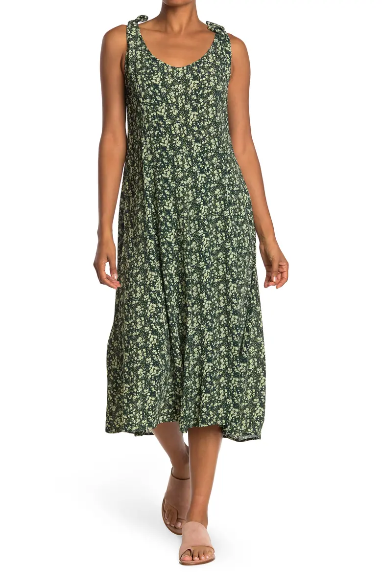 Faherty Women's Green Cobain Floral Midi Madeira Dress Size Small - Walmart  Business Supplies