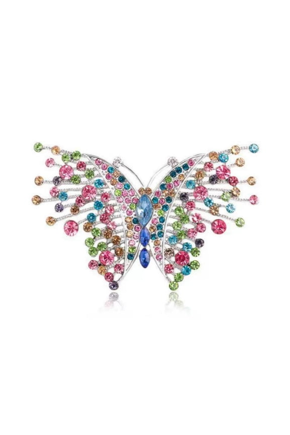 Fahion Inlaid Rhinestone Colorful Butterfly Brooch for Women Insect Lapel Pin Brooches Banquet Party Backpack Gifts Jewelry Accessories