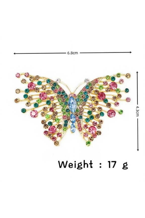 Fahion Inlaid Rhinestone Colorful Butterfly Brooch for Women Insect Lapel Pin Brooches Banquet Party Backpack Gifts Jewelry Accessories