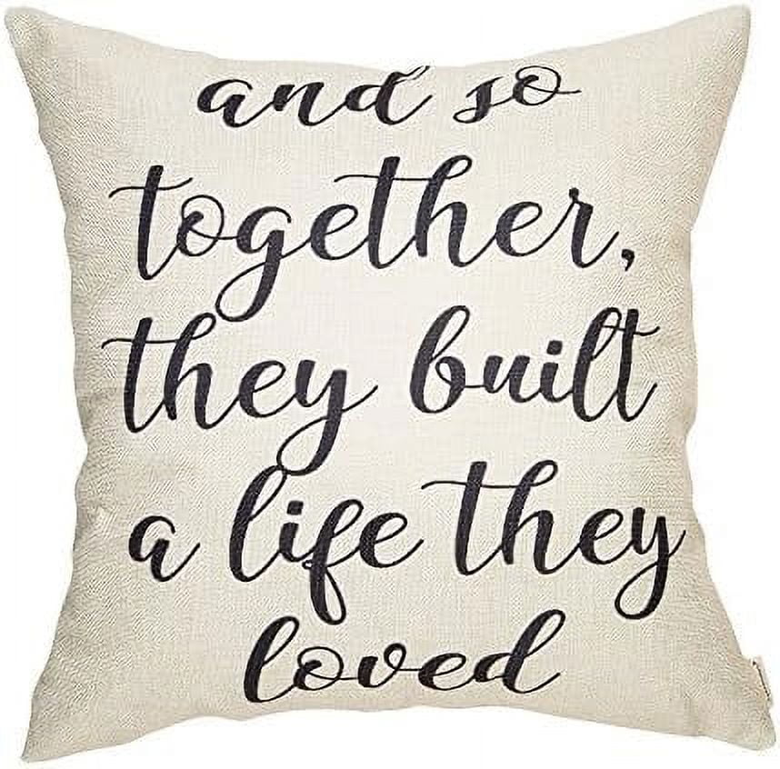 Farmhouse Beige Cotton Linen Decorative Throw Pillow Cover 18 x 18