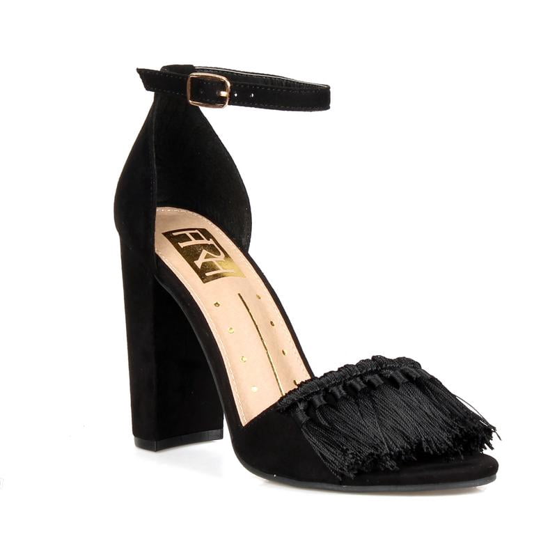 Fahrenheit Chunky Heel Women's Tassel High Heel Sandals