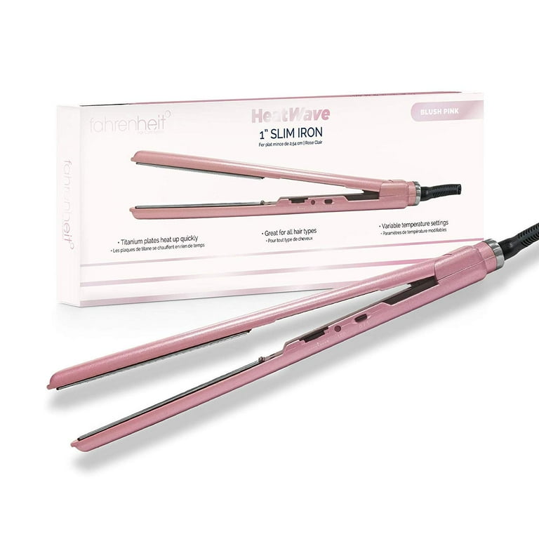 Fahrenheit Heat Wave 1 Inch Titanium Plated Professional Ultra Thin Straightening Iron Slim Collection Ultra Light Flat Iron Pearlescent Colors