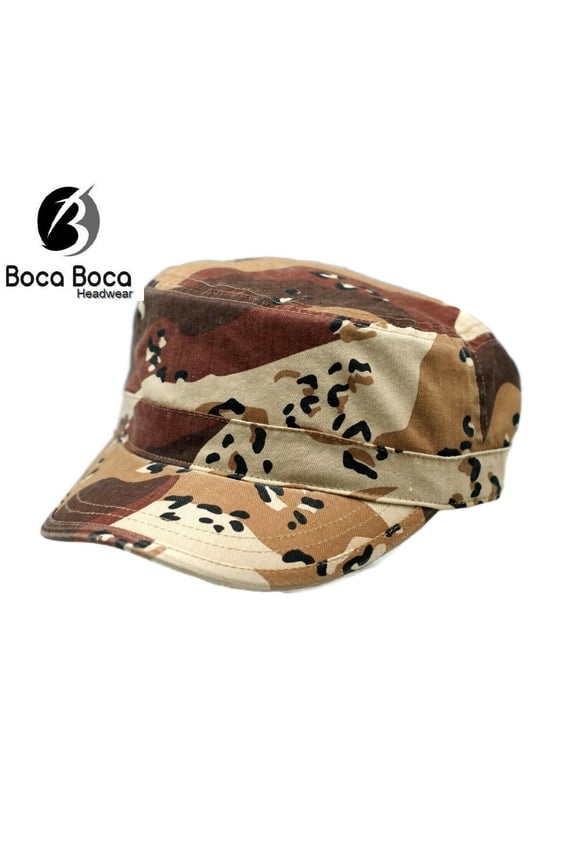 Fahrenheit Military Cadet Unstructured Low Profile Camouflage Hat Hunting Brown