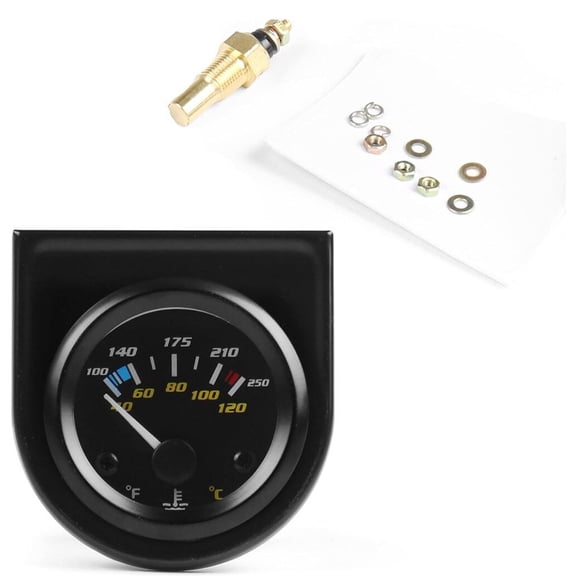 Fahrenheit Pointer Auto Water Temperature Temp Gauge white Led Car Meter,Simple Operation, One Step Use, Save Your Time