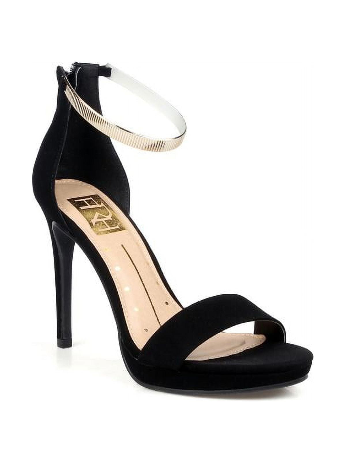 Fahrenheit Single Sole Women's Open Toe High Heel Sandals in Black