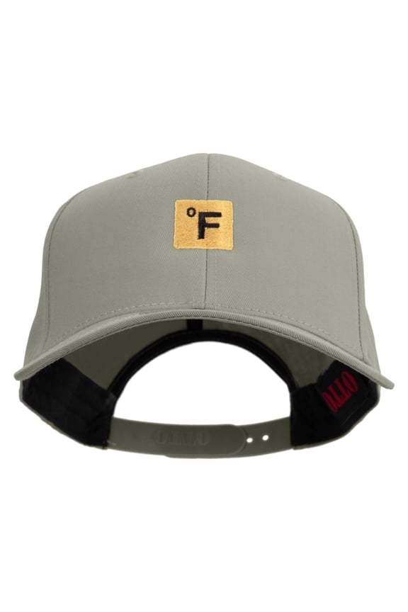 Fahrenheit Temperature Icon Embroidered Solid Cotton Twill Prostyle Cap - Grey OSFM