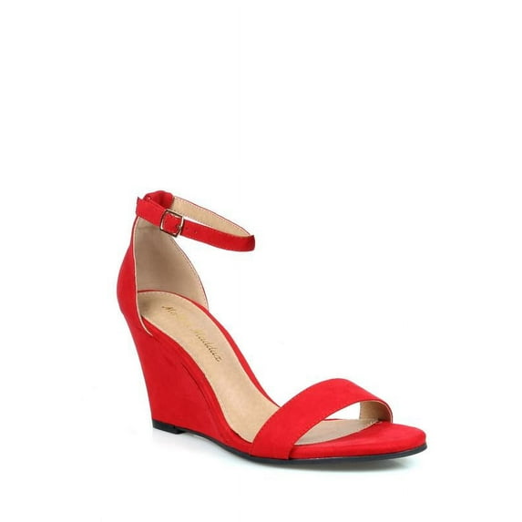 Fahrenheit Women's Mid Heel Wedge Sandals