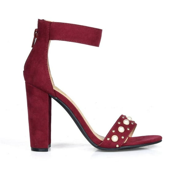 Fahrenheit Women's Pearled High Heel Sandals
