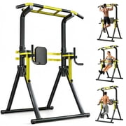 Fahuac Power Tower Pull Up Bar Station, 10-Level Adjustable Height Dip Station, Heavy-duty Frame Structure,Multi-Functional Home Gym Strength Training Equipment