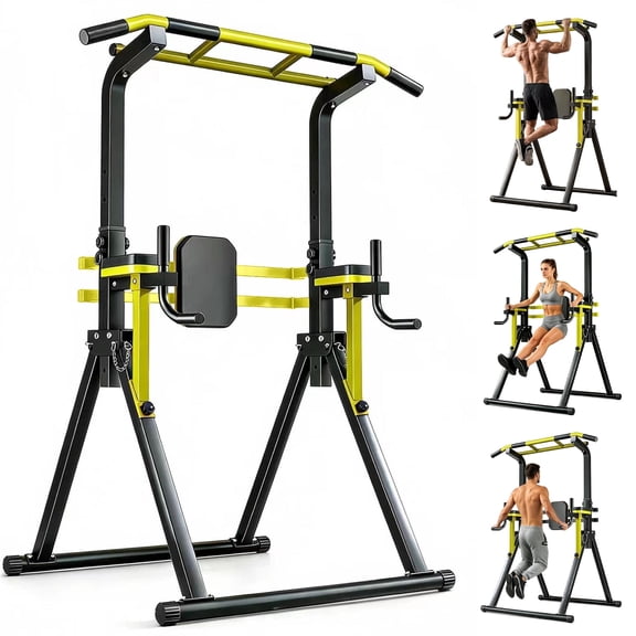Fahuac Power Tower Pull Up Bar Station, 10-Level Adjustable Height Dip Station, Heavy-duty Frame Structure,Multi-Functional Home Gym Strength Training Equipment