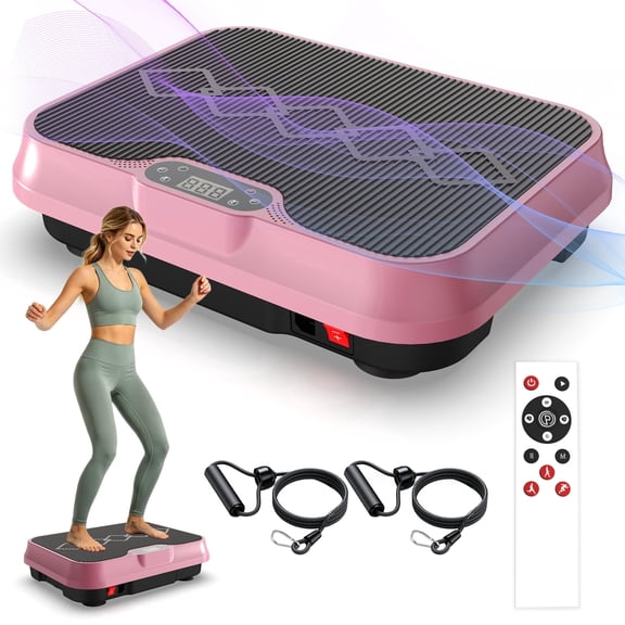 Fahuac Vibration Plate Exercise Machine, Whole Body Workout Platform with Remote Control, Resistance Bands, Vibration Platform for Home Gym