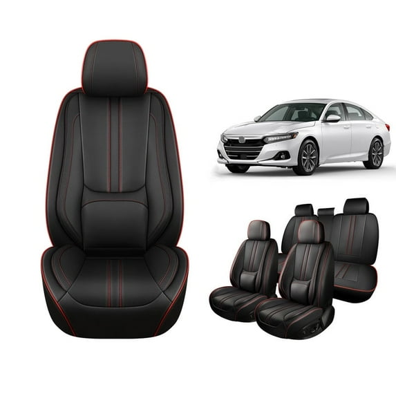 Faifani Car Seat Covers For Honda For Accord 2005-2024 2025, Waterproof Nappa Leather Auto Seat Protectors with Lumbar Support, Luxury Automotive Interior Accessories