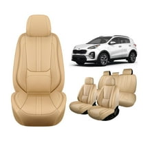 Faifani Car Seat Covers For Kia For Sportage 2009-2024 2025, Waterproof Nappa Leather Auto Seat Protectors with Lumbar Support, Luxury Automotive Interior Accessories