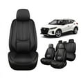 thumbnail image 1 of Car Seat Covers Full Set for Nissan Kicks 2018-2025,Breathable Faux Leather Luxury Automotive Interior Accessories with Lumbar Support Black, 1 of 5