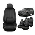 thumbnail image 1 of Car Seat Covers Full Set for Nissan Rogue 2021-2025,Breathable Faux Leather Luxury Automotive Interior Accessories with Lumbar Support Black, 1 of 5