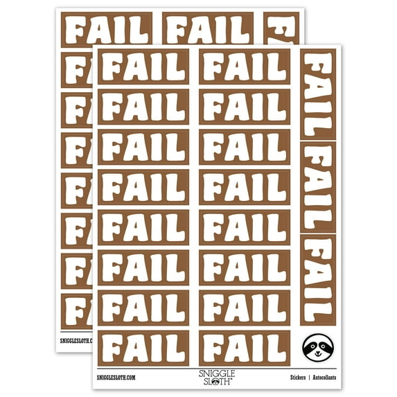 Fail Bold Text Test Inspection Sticker Set - Brown - Matte Finish - 2.00" Large