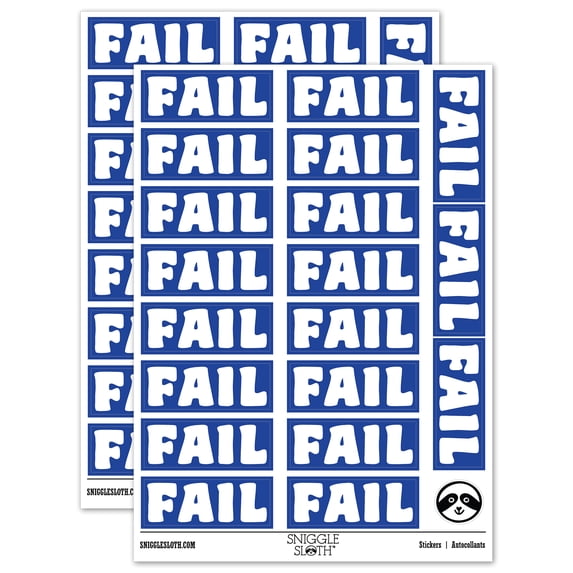 Fail Bold Text Test Inspection Sticker Set - Dark Blue - Matte Finish - 2.00" Large
